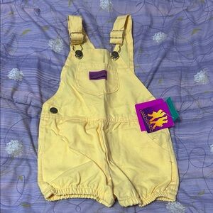 Handstands vintage Bright Yellow Kids Overalls size 3T